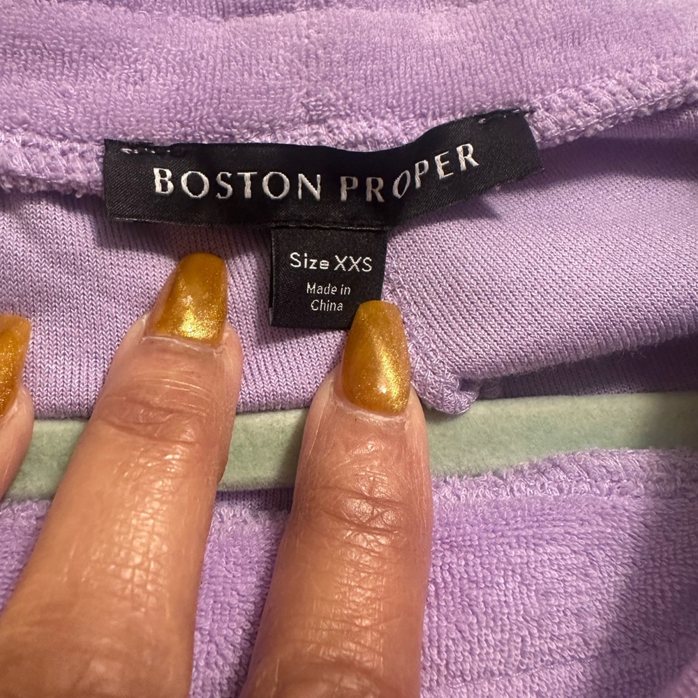 Boston Proper Lavender Terry Two-Piece Set - Picture 7 of 11